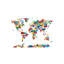 World Map Paint Drops by Michael Tompsett - Print on Canvas-89232713-50018941