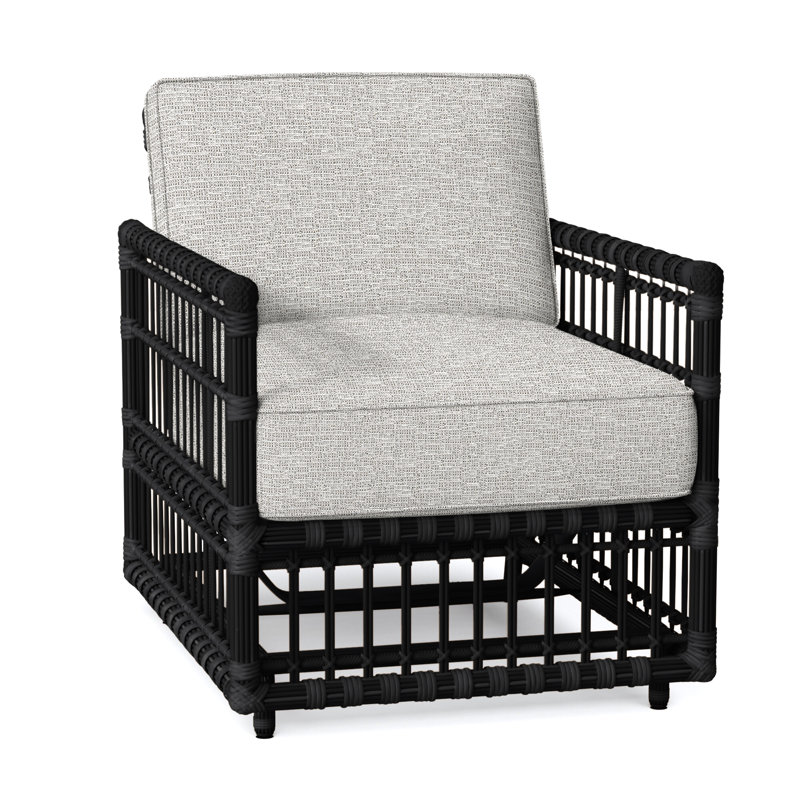 Newport Patio Chair with Cushions, Welt, Tweed Toffee, Onyx