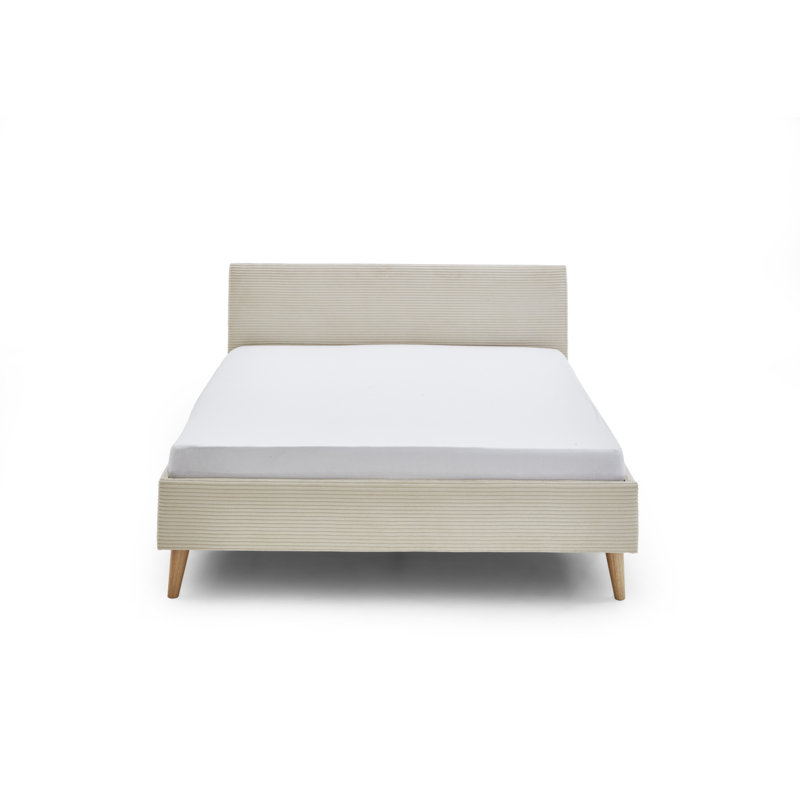 Demitrius Upholstered Bed, Beige, European Double (140 x 200cm)
