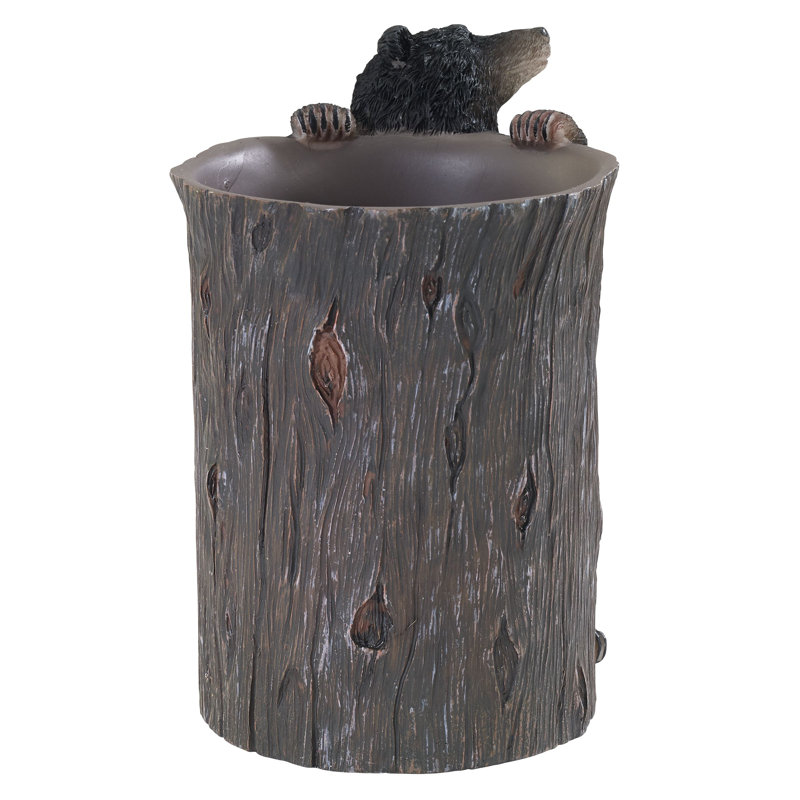 Rustic Black Bear Lodge Resin Tumbler