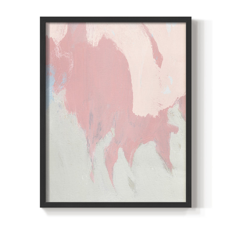 «Blush Abstract II», reproduction encadrée - bois massif, H 14 po x l 11 po, Noir