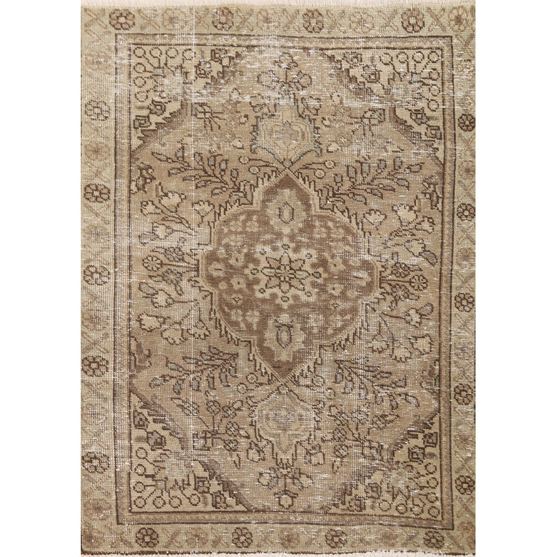 Tapis traditionnel en laine vieilli 3 x 5