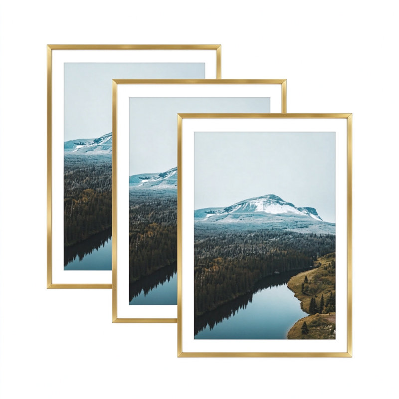 Freestanding and Wall Mountable Set of 3 Picture Frame