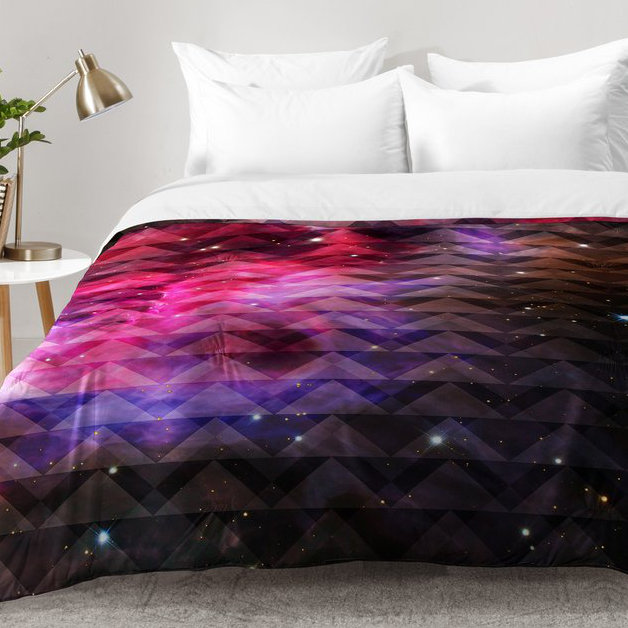 Ensemble d'édredon galaxie, Édredon pour lit simple TG + 1 taie décorative