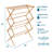 Foldable Bamboo Drying Rack Sturdy Portable Space Saver for Clothes & Towels