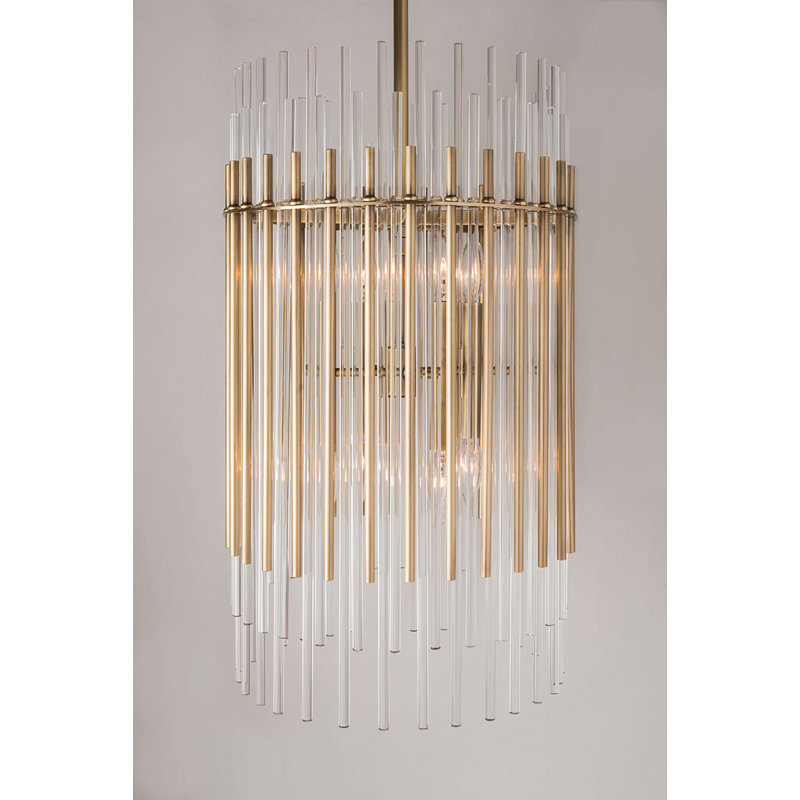 Wallis Single Cylinder Pendant, 10, Aged Brass