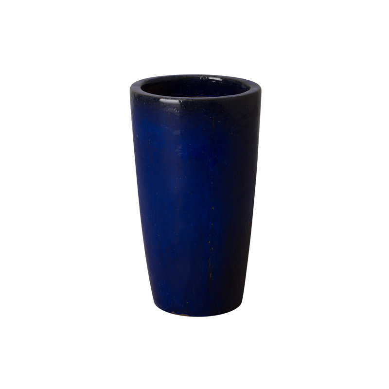 Pot de fleurs en céramique, Bleu, H 22,5 po x l 13 po x P 13 po