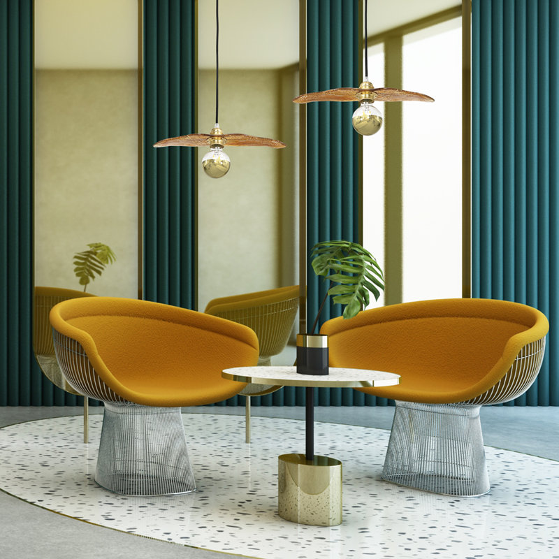 Farfalla 1 - Light Gold Geometric Pendant