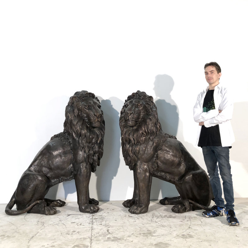 Lion Bronze Garden Statue