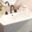 Meuble-lavabo gris 30 po, lavabo en céramique, 2 tiroirs pleine extension, 45 tiroirs à bord biseauté, glissières à fermeture en douceur, design de tiroir minimaliste de luxe, espace généreux, contemporain-918994001