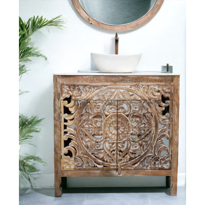 Meuble-lavabo simple 36 po avec plateau en marbre