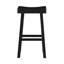 Transitional 4-Piece Pub Height Set, Table And Bar Stools Black Finish Solid Rubberwood Furniture