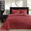 Couvre-lit réversible très grand rouge - rembourrage en coton doux, 2 taies décoratives matelassées classiques pour une literie de longue durée