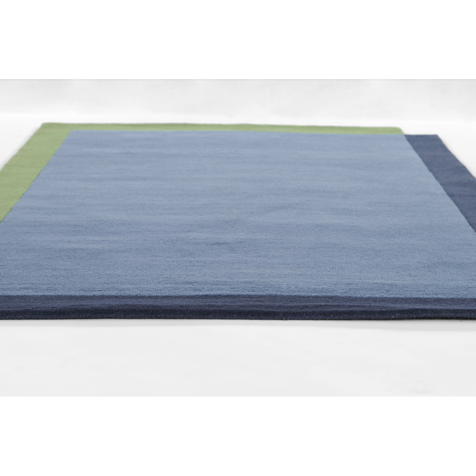 Tallulah Solid Blue Hand-Tufted Wool Rug, Runner 2' x 4'