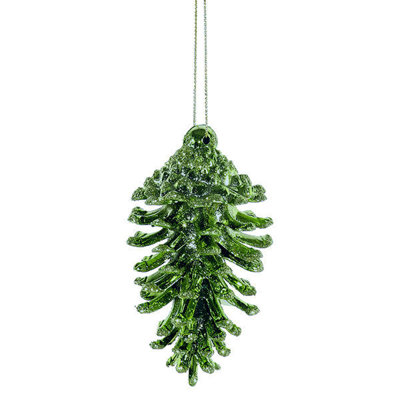 Trois décorations de Noël pommes de pin scintillantes de 3,5 po