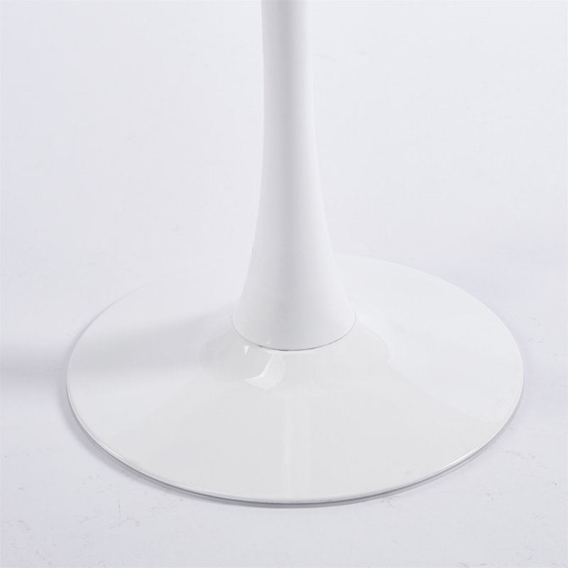 Table de salle à manger de 31,5 po de style Mid-Century pour 2 à 4 personnes avec plateau rond en MDF, table de salle à manger à piédestal et table basse de loisirs