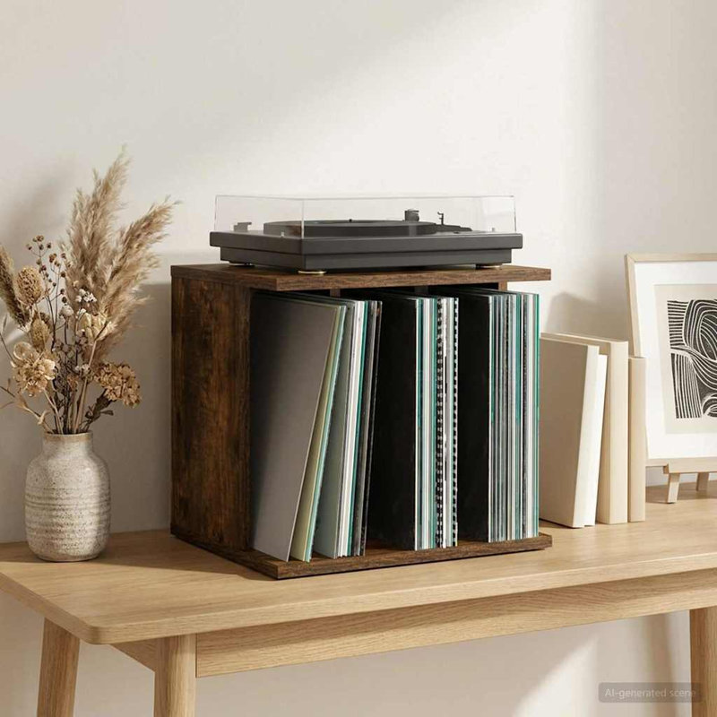 36 cm H Multimedia Storage, Smoked Oak