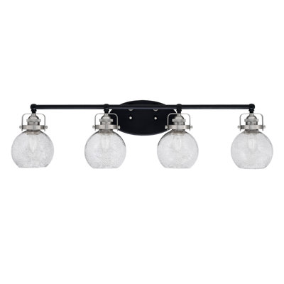 Barre d'éclairage de salle de bain 4 lumières Easton avec verre fumé 5,75 po Easton