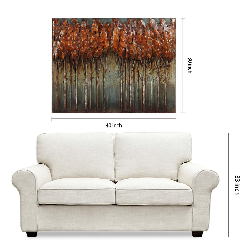 Sunset Ground Mixed Media Iron Hand Painted Wall Art, 30" x 40"