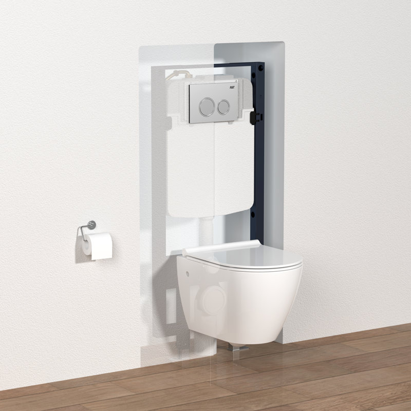 Cadre de toilette dissimulé avec réservoir double chasse