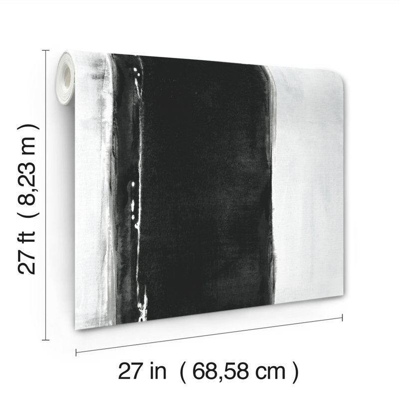 Striped Wallpaper Double Roll, Black