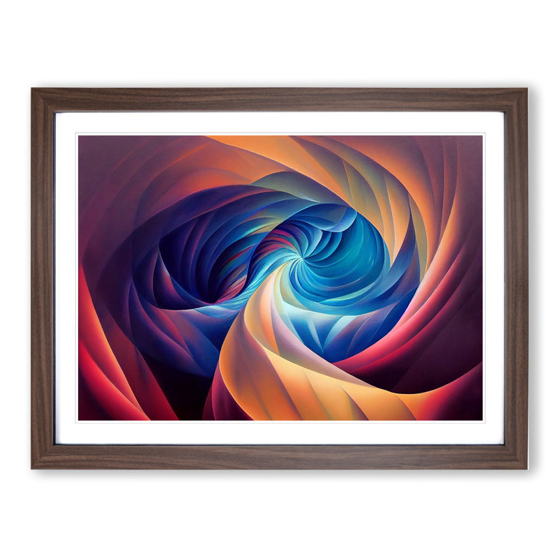 Fractal - Single Picture Frame Print, 46cm H x 64cm W x 2cm D, Walnut