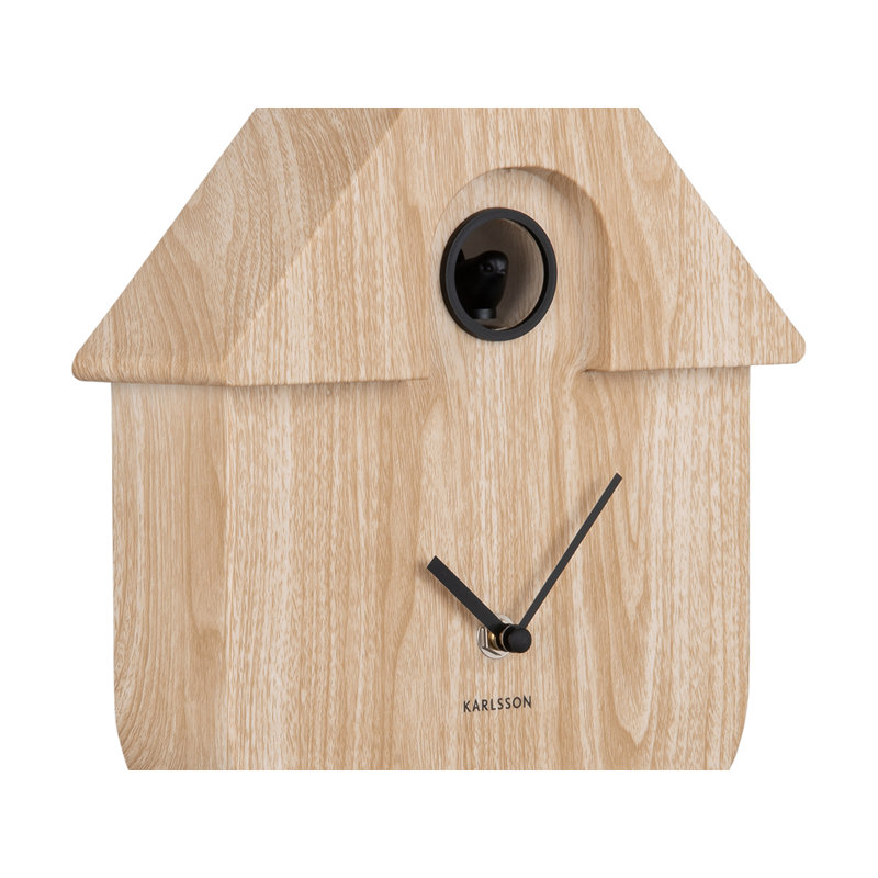 Analog Metal Quartz Tabletop Clock, Light wood