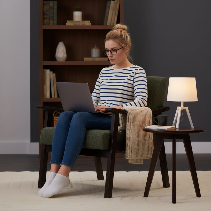 Fauteuil moderne à haut dossier, Vert antique