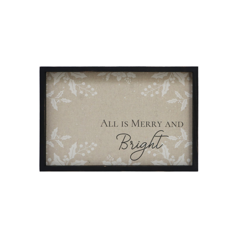 Plaque murale en bois "All Is Merry and Bright"