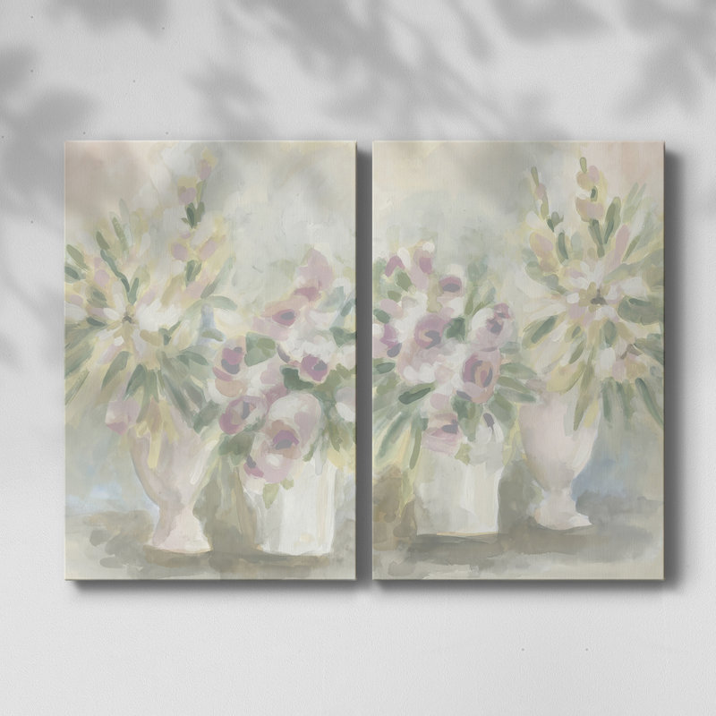 Fresque florale délavée I-Premium tendue sur toile tendue - prête à être accrochée, H 18 po x l 24 po