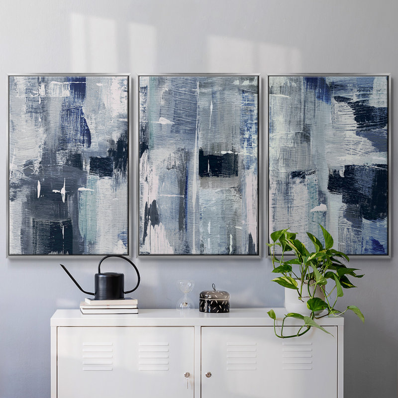 Spring Mountains - Toile encadrée multi-pièces, Encadrement argenté, H 40 po x l 78 po