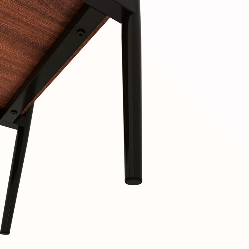 Ensemble de 2 tables de bout rectangulaires, Noir / brun, Noir