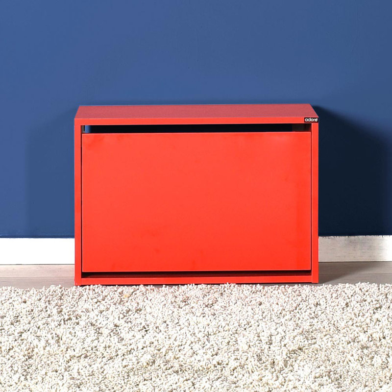 Baneen 8 Pair Shoe Storage Cabinet, Red