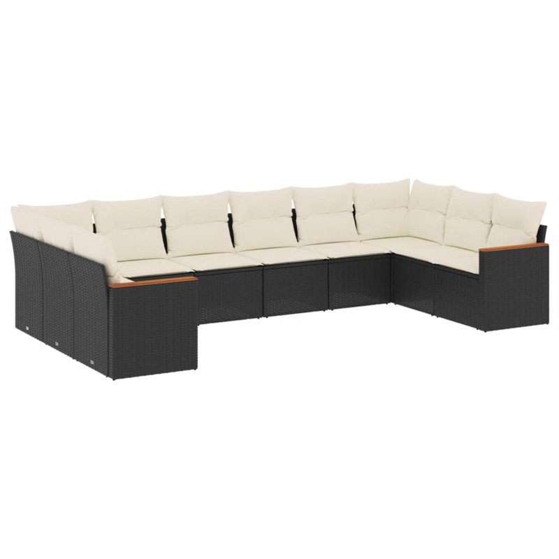 Vidaxl Garden Sofa Set Black, Cream White