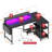 48 Inch L Shaped Gaming Desk: Reversible With USB Charging Ports, LED Lights, Storage Shelves, Monitor Stand & Power Outlets, Black