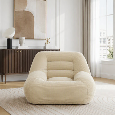 Fauteuil à billes en velours côtelé, mini canapé Fluffy Cloud, sans assemblage