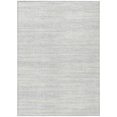 Tapis extérieur lavable abstrait argenté et ivoire 8 pi x 10 pi