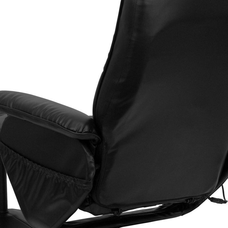 Fauteuil de massage inclinable et chauffant en similicuir avec repose-pieds Casey-Jane, Noir