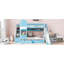 Lit superposé simple au-dessus d'un lit simple avec 2 tiroirs, 3 tablettes et glissière - bleu-945210715-945210718