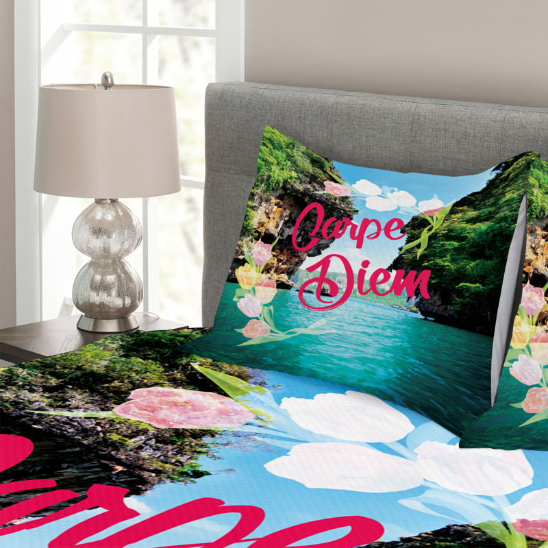 No Pattern Bedspread with Pillow Shams Included, 220 x 264 cm