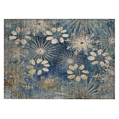 Machine Washable Indoor/Outdoor Kaczor ACN2225 Floral Rug