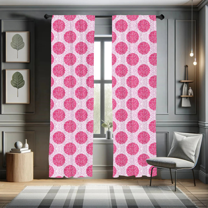 Paire de rideaux semi-transparents à pois, l 28 po x L 63 po