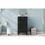 Meuble-lavabo de salle de bain de 45,7 cm (18 po) avec lavabo en céramique, meuble-lavabo simple sur pied avec porte à fermeture douce, étagère réglable, style français, noir