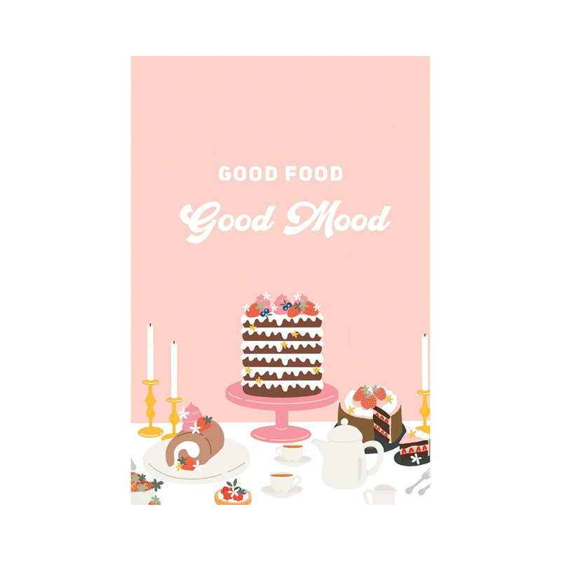 Good Food, Good Mood by The Beau Studio - Wrapped Canvas Print, 66.04cm H x 66.04cm W x 1.905cm D