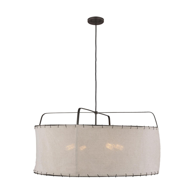 Luminaire suspendu tambour 4 lumières Dunne, H 16,38 po x l 34 po x P 34 po