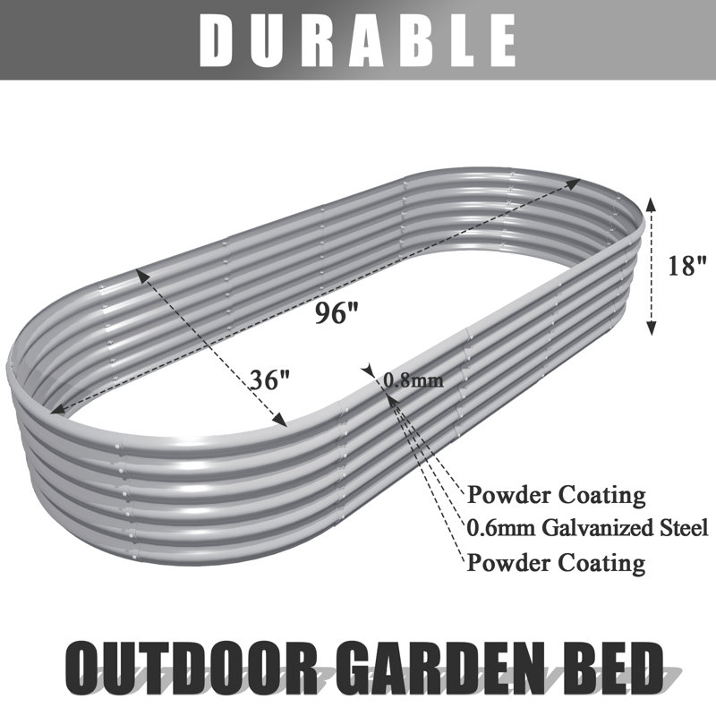 Ruthanna Raised Garden Bed, Gray