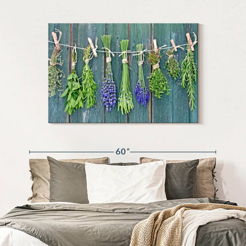 Yarlin Drying Herbs, 32" H x 48" W