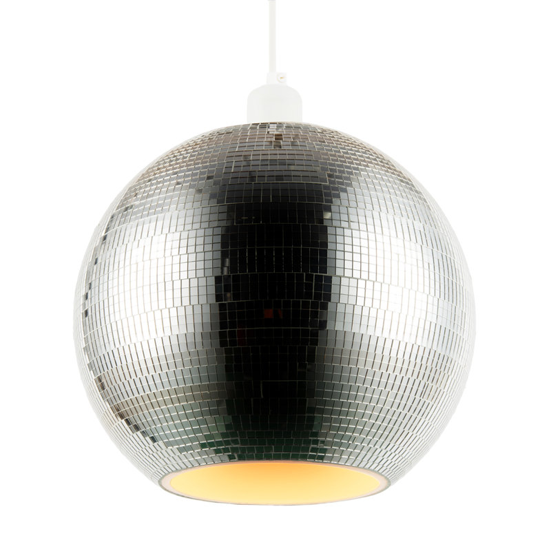23cm H Plaster Round Pendant Shade ( No Direct Attachment Method ), Silver