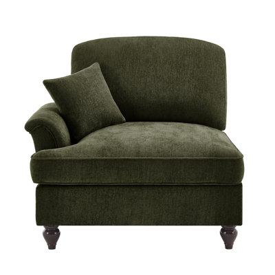 Sofa LSF Chenille W/1 Pillow -Green
