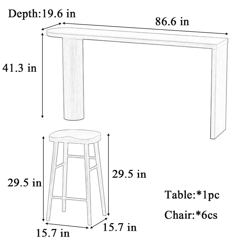 Creola, 41.3"H x 86.6"L x 19.6"W